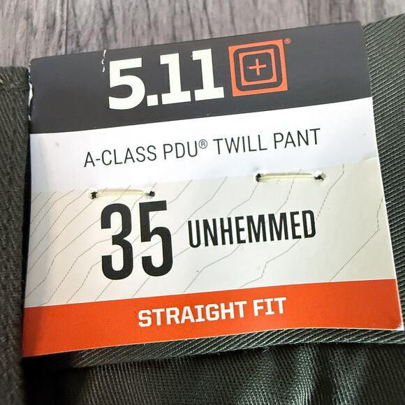NWT 5.11 PDU A‑Class Twill Pant 35 Unhemmed Sheriff Green Straight Fit Uniform - Picture 5 of 13